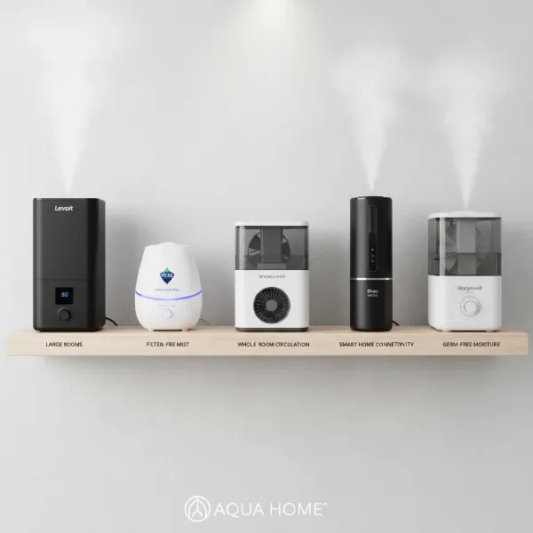 A display of the top-recommended humidifiers for sinus relief, showcasing various models and their features.